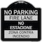 Signmission No Parking Fire Lane No Estacione Zona Contra Incendio Heavy-Gauge Alum, 18" x 18", BS-1818-23633 A-DES-BS-1818-23633 - alternate 1
